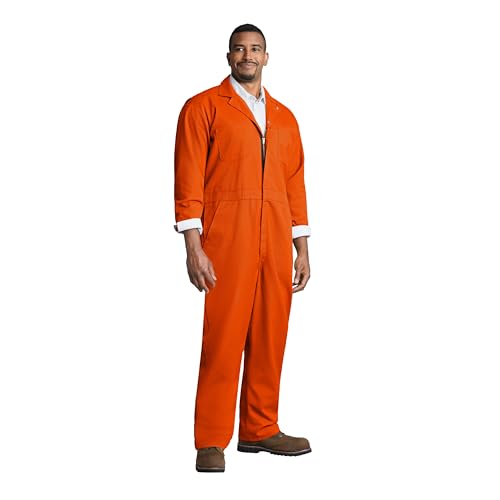 Red Kap Men's Twill Action Back Coverall, Orange, 50