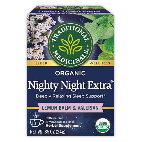 Traditional Medicinals Organic Nighty Night Extra Tea With Valerian Root for Relaxation, 16 Tea Bags (Pack of 1) : Everything Else