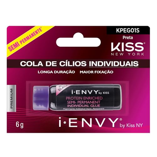 i-Envy Semi-Permanent Lash Glue Adhesive for Individual Cluster Lashes & Lash Extension, Waterproof Strong Hold, Long-Lasting Up to 2 Weeks, Latex-Free, Perfect for Sensitive Eyes (Black, 1 Pack)