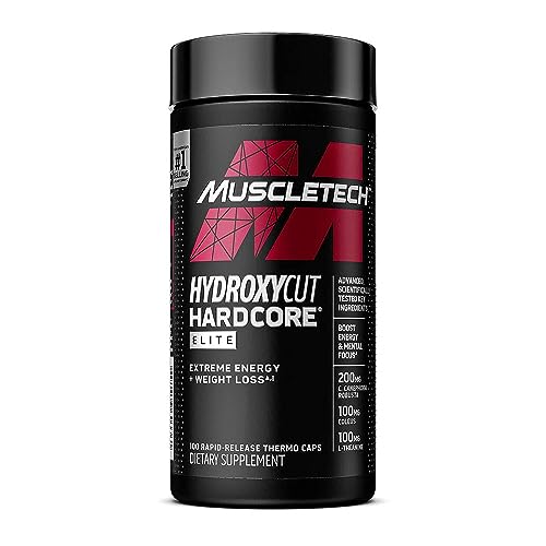 Hydroxycut Hardcore Elite - 100 Rapid-Release Thermo Caps - Energy & Focus - for Men & Women - 50 Servings