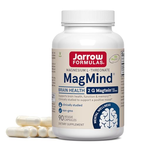 Jarrow Formulas MagMind - 90 Capsules - Includes Magnesium L-Threonate (Magtein) - Supports Brain Health & Function - 30 Servings