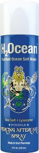 H2Ocean Piercing Aftercare Spray and Keloid Bump Removal– Sea Salt Spray for Body and Facial Piercings – Ear, Nose, Navel, Oral & Body Piercing Cleaner, Aftercare Solution for New Piercings– 4oz