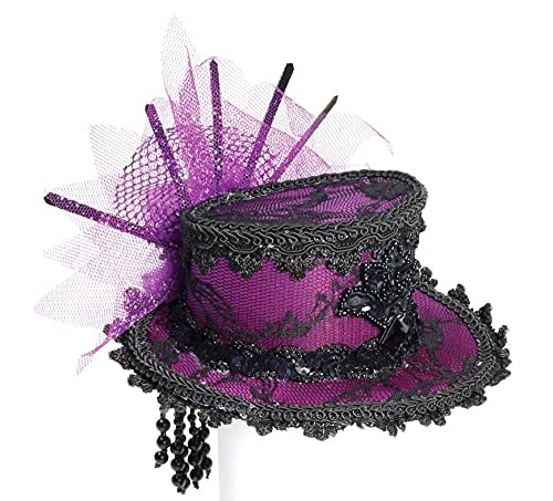 Forum Novelties Women's Steampunk Victorian Mini Top Hat Costume Accessory, Purple, One Size