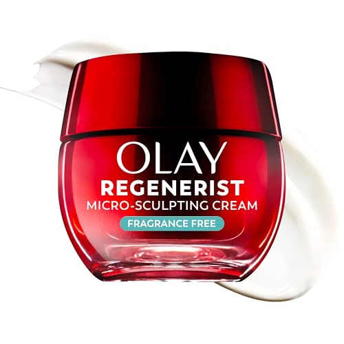 Olay Face Moisturizer, Regenerist Micro-Sculpting Cream for Women, Fragrance-Free - Hydrating, Anti-Aging, Anti-Wrinkle, Firming Skin Care - Hyaluronic Acid, Niacinamide, Amino Peptides, 1.7 Oz