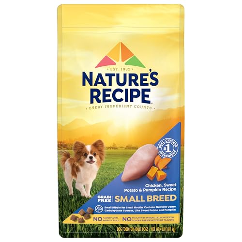 Nature's Recipe Grain Free Small Breed Dry Dog Food, Chicken, Sweet Potato & Pumpkin Recipe, 4 lb. Bag