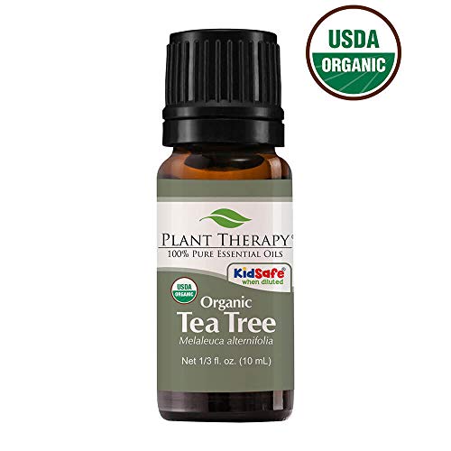 Plant Therapy Organic Tea Tree Oil (Melaleuca) 100% Pure, USDA Certified Organic, Undiluted, Natural Aromatherapy for Skin, Hair, and Toenails, Therapeutic Grade 10 mL (1/3 oz)