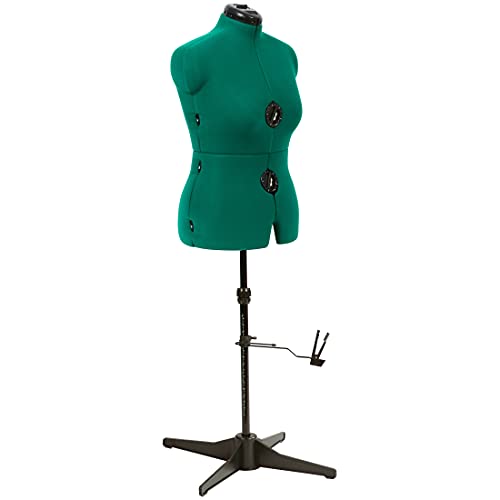Dritz Adjustable Dress Form, Plastic Metal, Opal Green, M