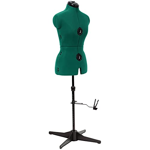 Dritz Sew You Adjustable Dress Form S/M, Sizes US 4–12, Female Sewing Mannequin with Pinnable Body Torso, 12 Dials for Accurate Fitting & 360 Hem Guide