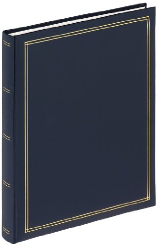 walther Design Photo Album Blue self-Adhesive Album self-Adhesive Album Imitation Leather with Embossing, Monza SK-124-L