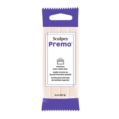 Sculpey Premo Polymer Oven-Bake Clay, Translucent, Non Toxic,8 oz. bar, Great for jewelry making, holiday, DIY, mixed media and home décor projects. Premium clay Great for clayers and artists.