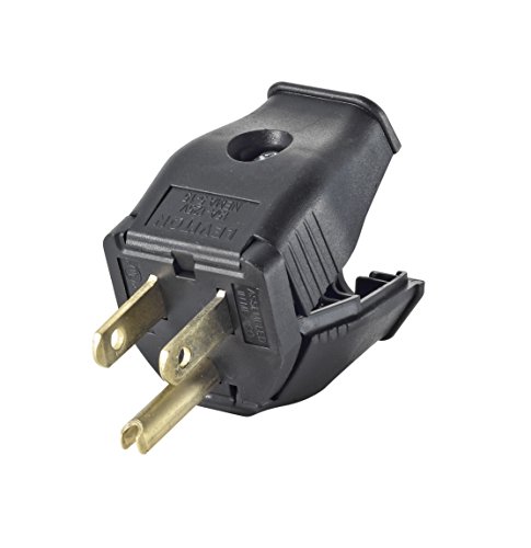 Leviton 2-Pole, 3 Wire Grounding Plug, 3W101-E, Black