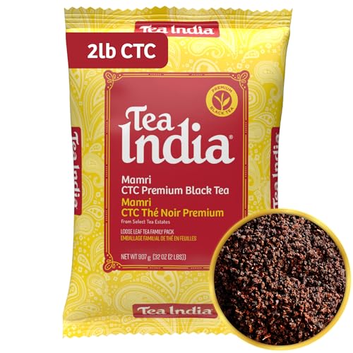Tea India CTC Assam Loose Leaf Black Tea Strong, Full-Bodied Flavorful Blend Of Premium Black Tea Made with Natural Ingredients Traditional Indian Tea Caffeinated Iced Tea Breakfast Tea (32 Ounce)