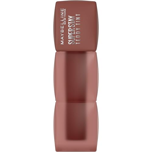 Maybelline Lipstick, Super Stay Teddy Lip Tint, Up To 12 Hour Blurred Matte Lipstick, Plush Comfort, Longwear Makeup, Hydrating & Transferproof, Vegan, 8 Buildable Lip Shades, Shade: Mascara Tear