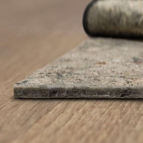 Mohawk Home 8' x 10' Non Slip Rug Pad Gripper 1/4 Thick Dual Surface Felt + Rubber Gripper - Safe for All Floors, Brown