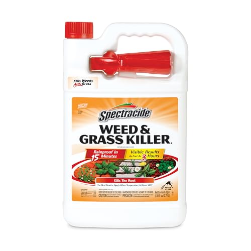 Spectracide Weed & Grass Killer, Use On Driveways, Walkways and Around Trees and Flower Beds, 1 Gallon (RTU Spray) : Pat