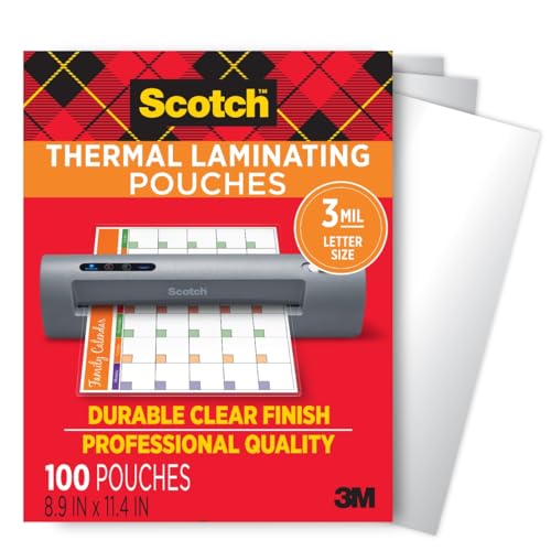 Scotch Thermal Laminating Pouches Letter Size 8.9x11.4 in 100-Pack