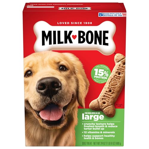 Milk-Bone Original Dog Treats for Large Dogs, 24 Ounce, Crunchy Biscuit Helps Clean Teeth