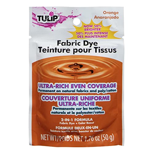 Tulip Permanent Fabric Dye Powder, Hot Dye Method for Vibrancy, Long-Lasting Color, Orange