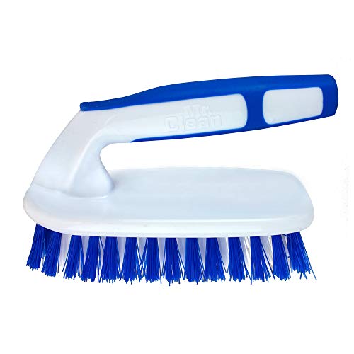Mr. Clean 442402 Durable Bristle Handle ScrubOXO Good Grips Dish Brush, Nylon Bristles with Built-in Scraper, Safe for 