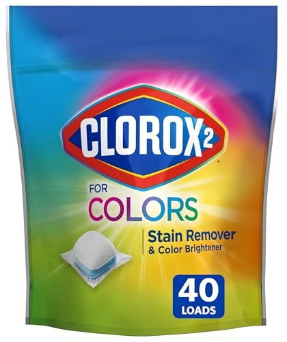 CLOROX 2 for Colors - Stain Remover and Color Brightener Packs, 40 Count (Packaging May Vary)