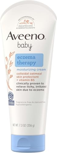 Aveeno Baby Eczema Therapy Moisturizing Cream, Natural Colloidal Oatmeal & Vitamin B5, Baby Eczema Cream for Dry, Itchy, Irritated Skin Due to Eczema, Paraben- & Steroid-Free, 7.3 oz