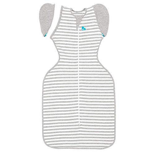 Love to Dream Swaddle Up Transition Swaddle, Patented Zip-Off Wings, Gently Help Baby Transition from Being Swaddled to Arms Free When Showing Signs of Rolling, 1.0 TOG, 13-19 lbs, Gray