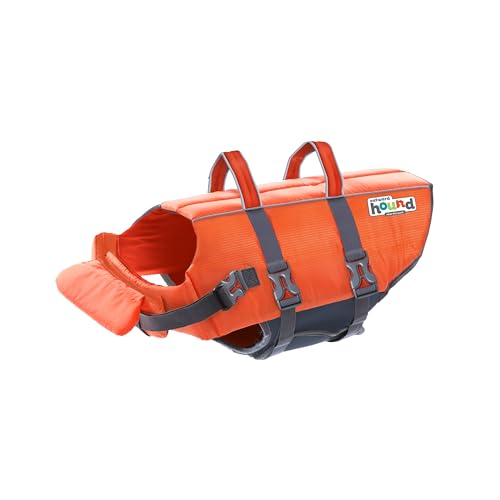 Outward Hound Granby Splash Dog Life Jacket, High-Buoyancy Dog Life Vest for Swimming, Boating, and Water Safety, Large, Orange