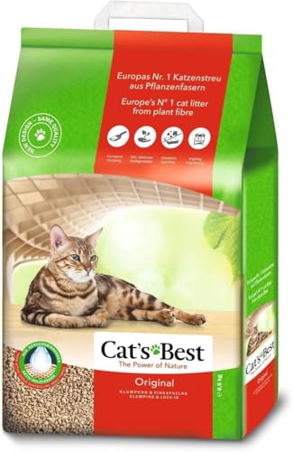 1,48€ Coupon! Cat’s Best Original Katzenstreu, 100% pflanzliches Katzenklumpstreu mit maximaler Saugfähigkeit – bekämpft Gerüche natürlich und aktiv, 8,6 kg/20 l (Verpackung kann variieren)