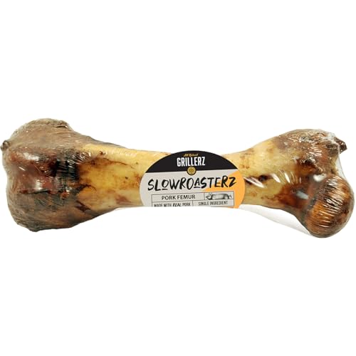 Grillerz Pork Femur Bone, 1 Count, Rawhide Free, All Natural Treat for All Breeds, Gluten Free, Long Lasting, Easy to Digest, For Adult Life Stages, Dog Chew for Healthy Teeth
