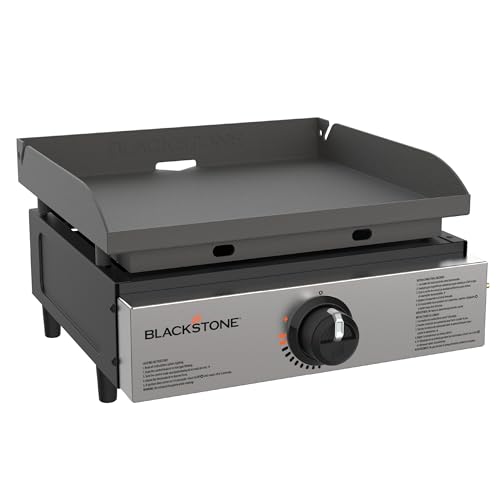 Blackstone 1971 Original 17” Tabletop Griddle with Stainless Steel Front Plate, Powder Coated Steel, BlackRoyal Gourm