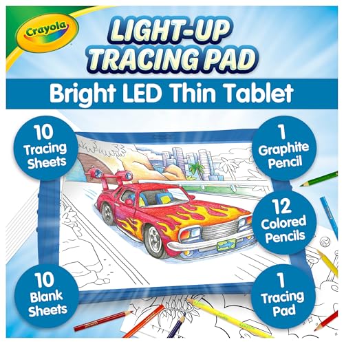 Crayola Light Up Tracing Pad - Blue, Drawing & Tracing Projector for Kids, Holiday & Christmas Gifts for Girls & Boys, Sketching Light Box Table, Toys for Kids, Ages 6+