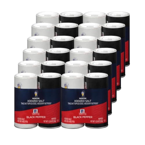 Morton Iodized Salt and McCormick Pepper Shaker Set, 5.25 Ounce (Pack of 12)