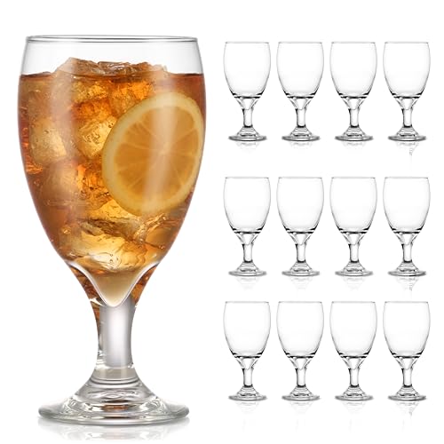 Libbey Classic Glass Goblets Set Of 12, Dishwasher Safe 16.25 Oz Drinking Goblets for Tea, Sangria and More, Ideal Stemmed Water Glasses for Parties