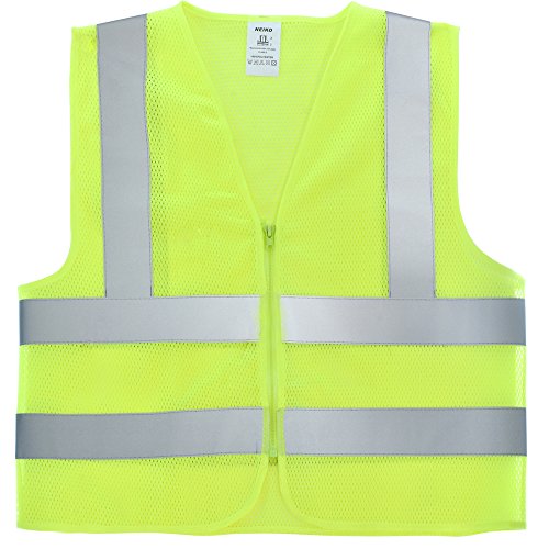 Neiko High Visibility Safety Vest ANSI Class 2, No Pocket, Neon Yellow, Medium (M)