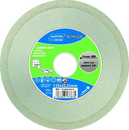 Norton Disque diamant carrelage Céram 200 Ø 125 x 22,2 mm