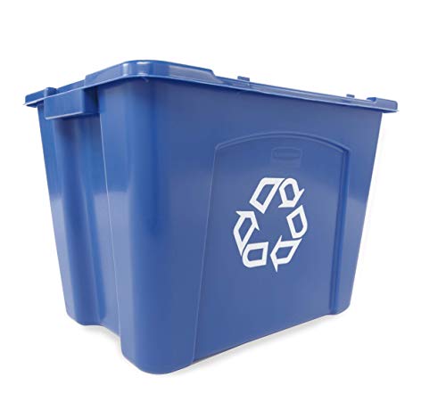 Rubbermaid Commercial Stackable Recycling Bin 14 Gal Blue Indoor Outdoor
