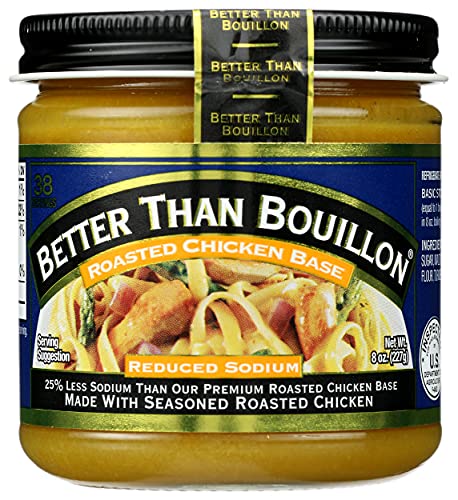 Better Than Bouillon Reduced Sodium Roasted Chicken Base, 8 oz Jar (Single Unit)