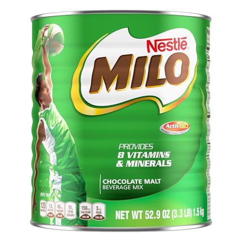 NESTLÉ MILO Chocolate Malt Beverage Mix, 3.3 Pound Can (1.5kg) | Fortified Powder Energy Drink