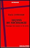 Leons De Sociologie Physique Des Moeurs Et Du Droit