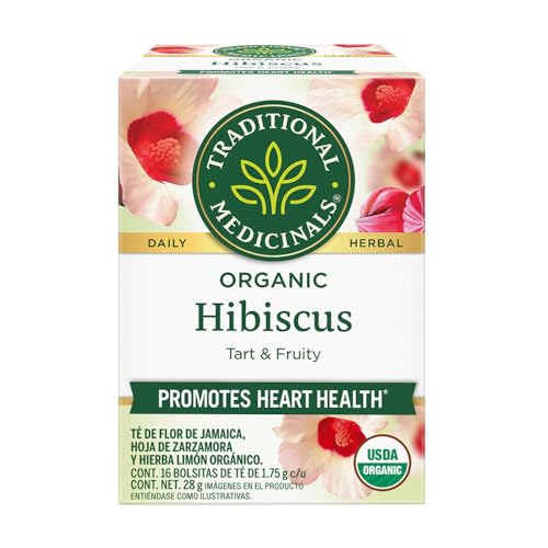 Traditional Medicinals Tea, Organic Hibiscus, Supports Your Cardiovascular System, 16 Tea Bags
