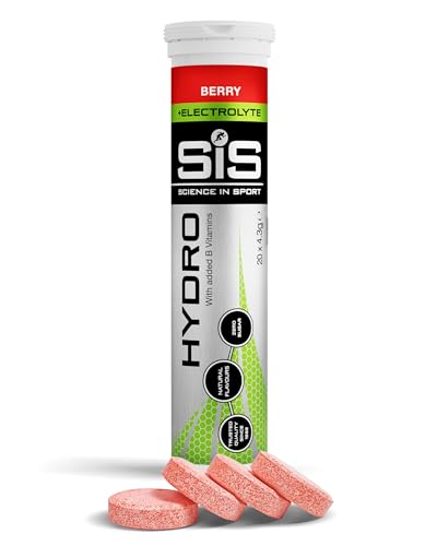 Science In Sport Hydro Hydration Tablets, Zero Sugar, Berry Flavour Plus Electrolytes, 20 Effervescent Tablets