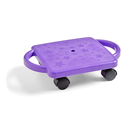hand2mind Purple Indoor Scooter Board with Handles, Sit Down Floor Scooter, Gym Activities for Kids, Indoor Recess Games, Sport Scooters, Physical Education Equipment, Gross Motor Toys