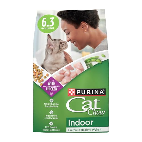 Purina Cat Chow Indoor Dry Cat Food, Hairball + Healthy Weight - 6.3 lb. Bag