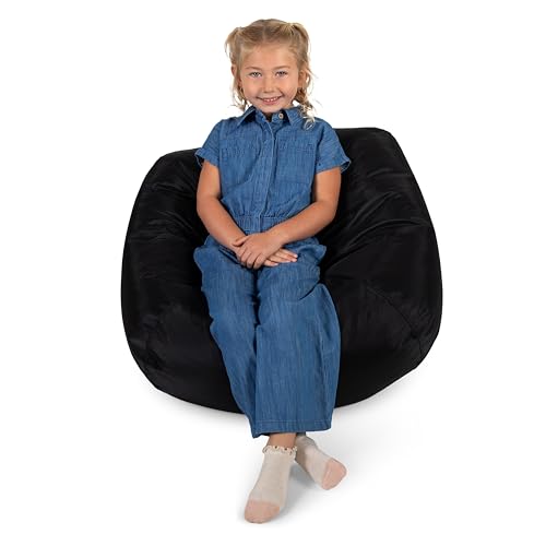 Big Joe Classic Bean Bag Chair, Black Smartmax, Durable Polyester Nylon Blend, 2 feet Round