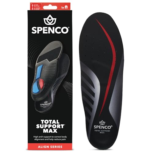 Spenco Total Support Max Shoe Insoles - Orthotic Metatarsal Arch Support Inserts for Men & Women - Absorbs Shock, Reduces Over-pronation - EVA Layer Conforms to Foot Contours, Deep Heel Cupping