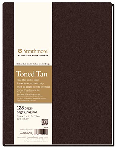 Strathmore 400 Series Art Journal Toned Tan Sketch Paper Hardbound 8.5x11 128 Pages