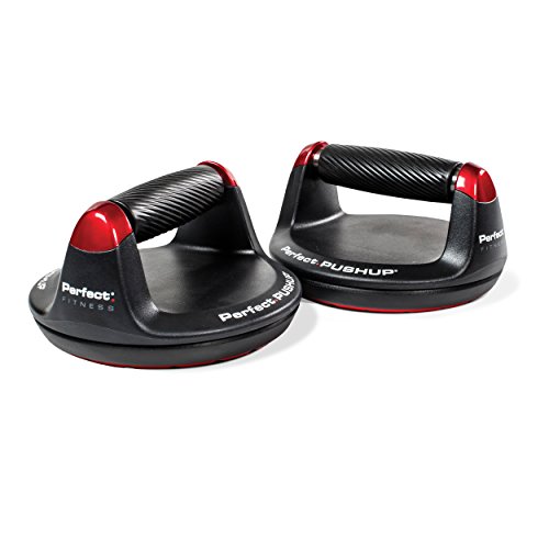 Perfect Pushup Elite - Rotating Handle Design with Steel Ball Bearings for Smooth, Effortless Handle Rotation - Ergonomic Grips, 8" Base & Textured, Non-Slip Bottom Treads - Supports up to 400lbs