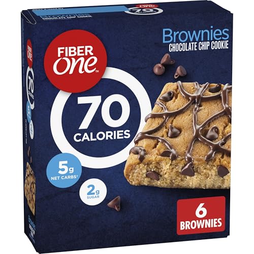 Fiber One 70 Calorie Brownies, Chocolate Chip Cookie, Snack Bars, 6 Bars, 5.34 oz
