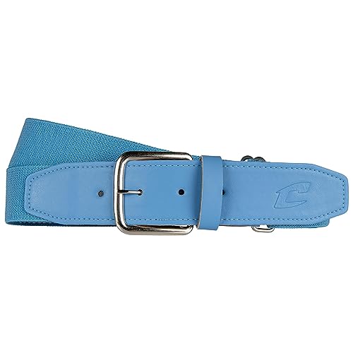 CHAMPRO Baseball Belt with Leather Tab, Light Blue, Unisex-Adult