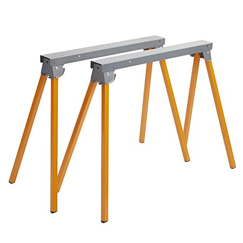 PortaMate Pair All Steel Folding Sawhorses - 33 inches Rugged Design A rugged pair that is strong